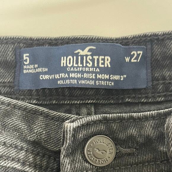 Hollister Curvy Ultra High-Rise Mom Short 3” Washed Black - Size 5/27 - Picture 3 of 5